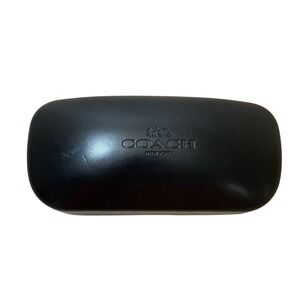 Coach New York Black Hard Sunglasses Eyeglasses Case with Cleaning Cloth & Book